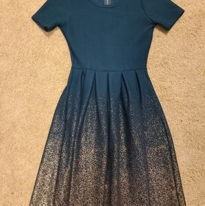 GREEN and Gold Amelia Elegant Dress